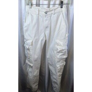 Forever 2 Women’s Mid  Waisted Denim Multi Pockets Cargo Pants Size S Cream